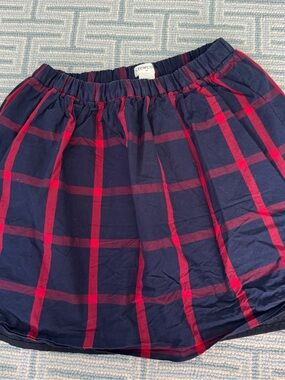 Crewcuts Navy And Red Plaid Elastic-Waist Circle Skirt
